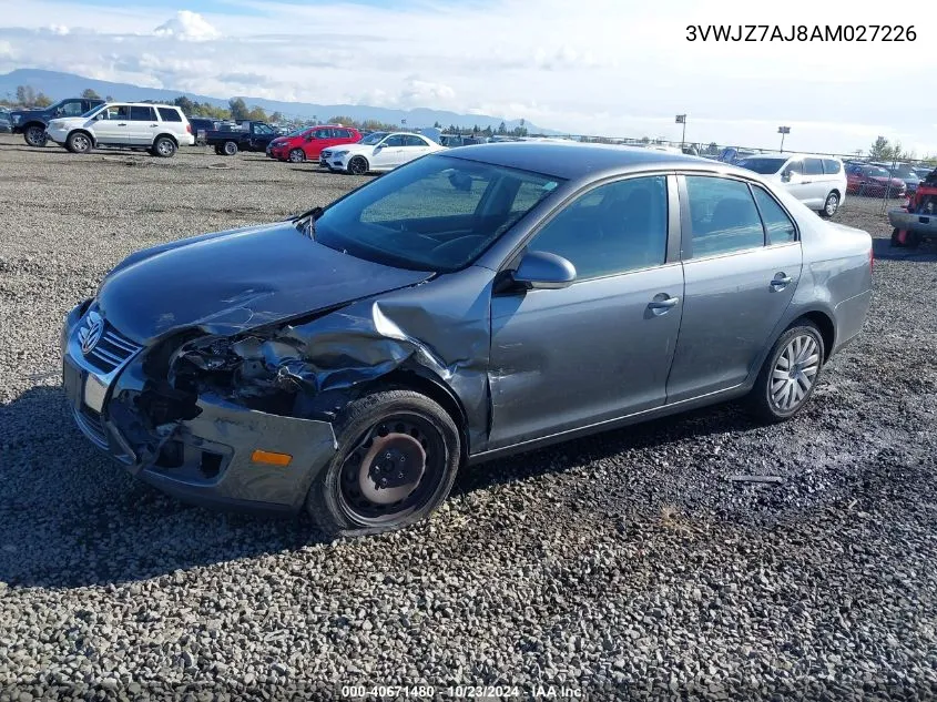 2010 Volkswagen Jetta S VIN: 3VWJZ7AJ8AM027226 Lot: 40671480