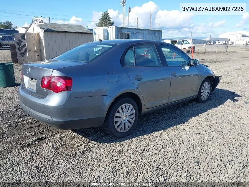 2010 Volkswagen Jetta S VIN: 3VWJZ7AJ8AM027226 Lot: 40671480