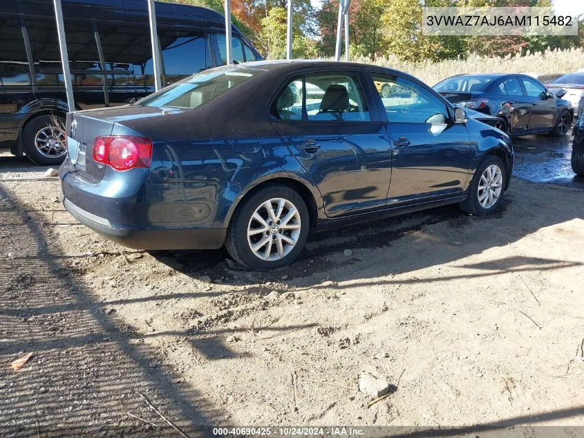 2010 Volkswagen Jetta Limited Edition VIN: 3VWAZ7AJ6AM115482 Lot: 40690425