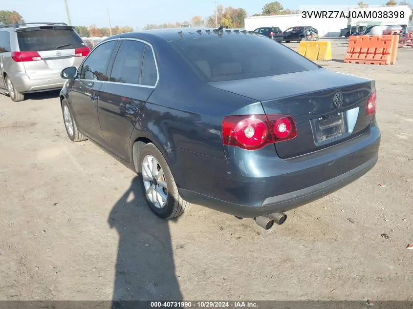 2010 Volkswagen Jetta Se VIN: 3VWRZ7AJ0AM038398 Lot: 40731990