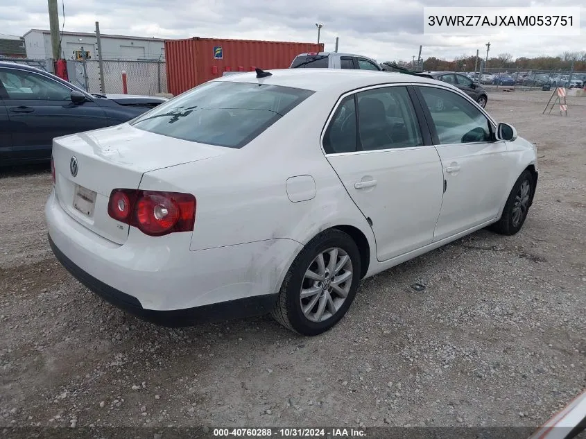 2010 Volkswagen Jetta Se VIN: 3VWRZ7AJXAM053751 Lot: 40760288