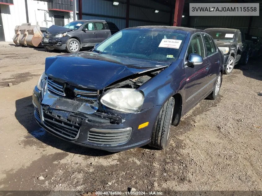 2010 Volkswagen Jetta Tdi VIN: 3VWAL7AJ0AM115558 Lot: 40784680