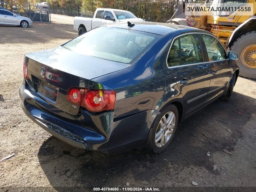 2010 Volkswagen Jetta Tdi VIN: 3VWAL7AJ0AM115558 Lot: 40784680