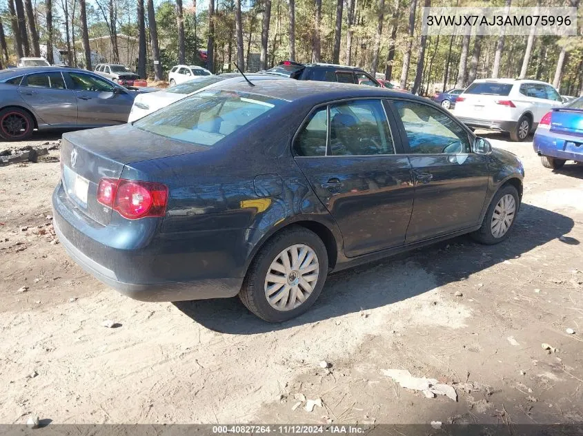 2010 Volkswagen Jetta S VIN: 3VWJX7AJ3AM075996 Lot: 40827264