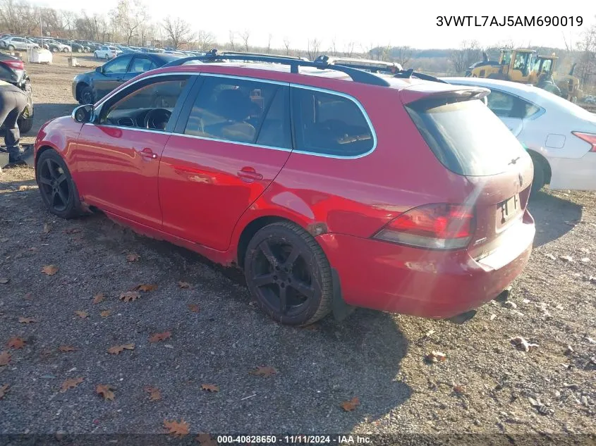 2010 Volkswagen Jetta Tdi VIN: 3VWTL7AJ5AM690019 Lot: 40828650