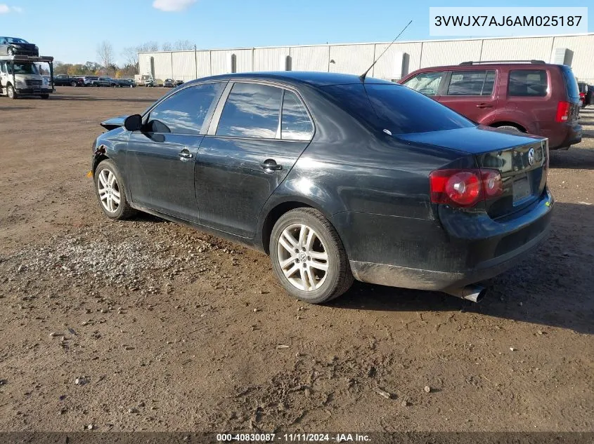 2010 Volkswagen Jetta S VIN: 3VWJX7AJ6AM025187 Lot: 40830087