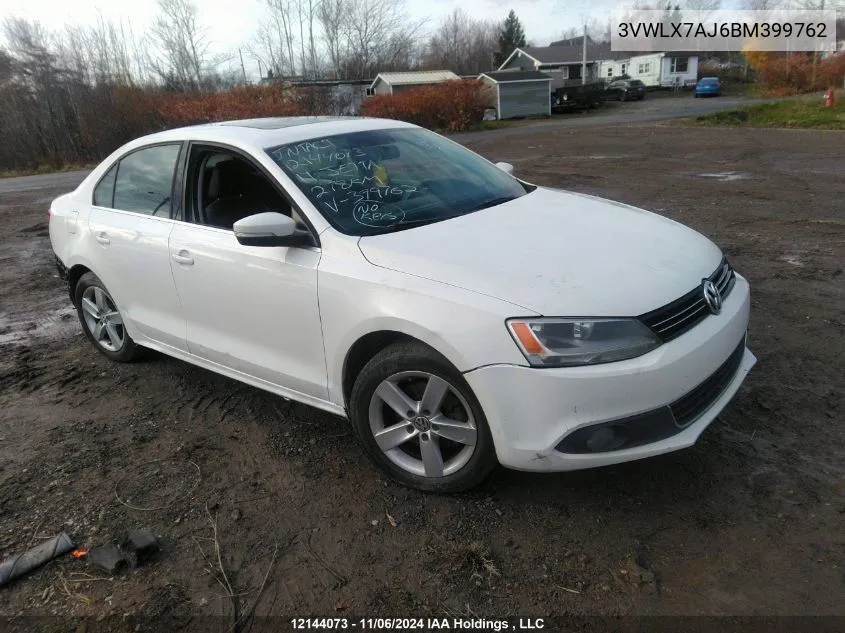 2011 Volkswagen Jetta Sedan VIN: 3VWLX7AJ6BM399762 Lot: 12144073