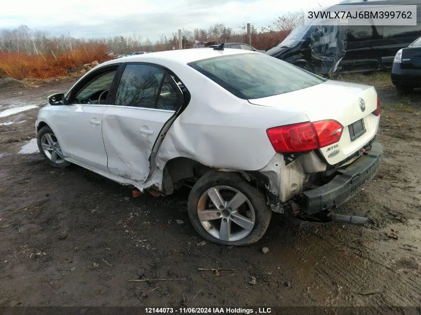 2011 Volkswagen Jetta Sedan VIN: 3VWLX7AJ6BM399762 Lot: 12144073