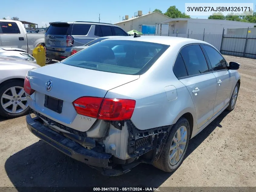 3VWDZ7AJ5BM326171 2011 Volkswagen Jetta 2.5L Se