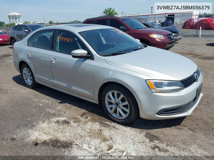 2011 Volkswagen Jetta 2.5L Se VIN: 3VWBZ7AJ5BM056379 Lot: 39449427