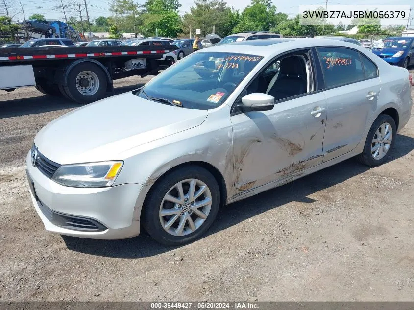 2011 Volkswagen Jetta 2.5L Se VIN: 3VWBZ7AJ5BM056379 Lot: 39449427