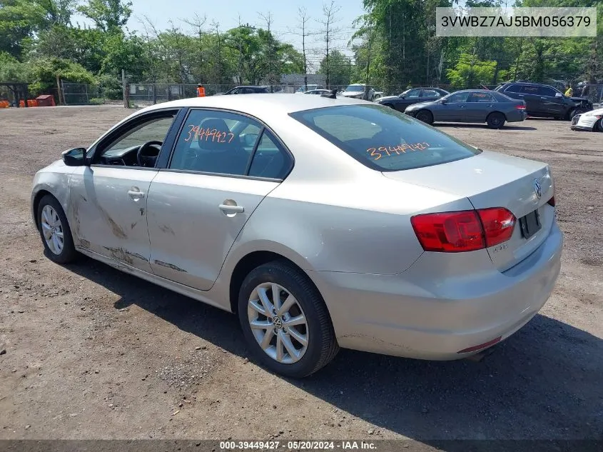 2011 Volkswagen Jetta 2.5L Se VIN: 3VWBZ7AJ5BM056379 Lot: 39449427