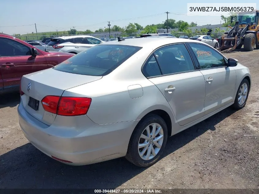 2011 Volkswagen Jetta 2.5L Se VIN: 3VWBZ7AJ5BM056379 Lot: 39449427