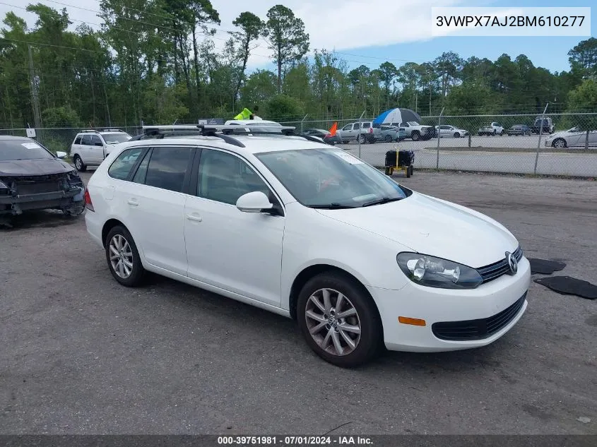 2011 Volkswagen Jetta Sportwagen 2.5L Se VIN: 3VWPX7AJ2BM610277 Lot: 39751981