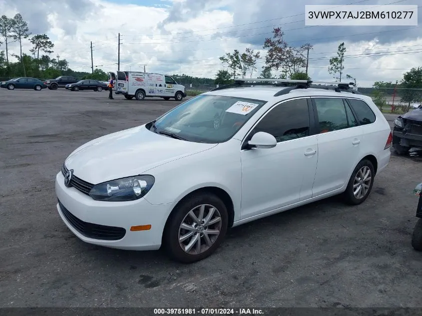 2011 Volkswagen Jetta Sportwagen 2.5L Se VIN: 3VWPX7AJ2BM610277 Lot: 39751981