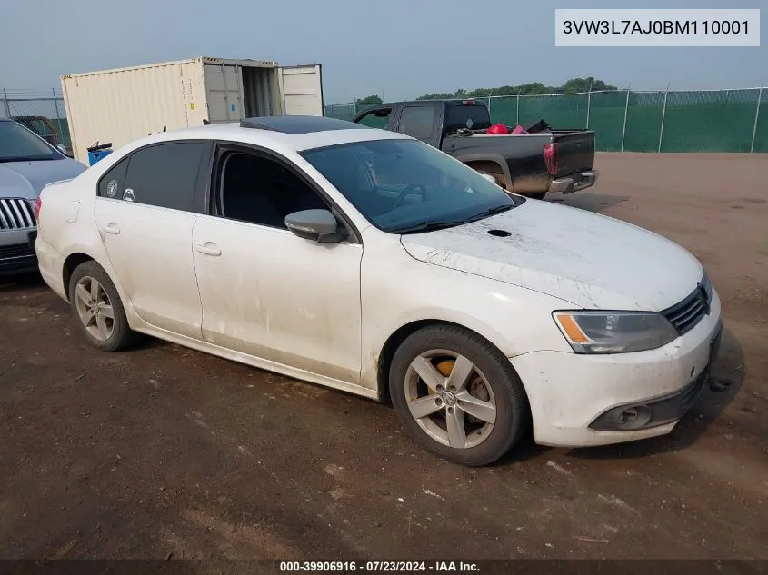 3VW3L7AJ0BM110001 2011 Volkswagen Jetta Tdi