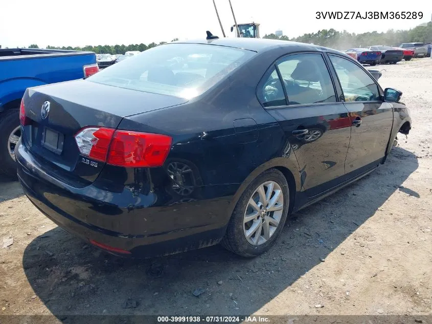 3VWDZ7AJ3BM365289 2011 Volkswagen Jetta 2.5L Se