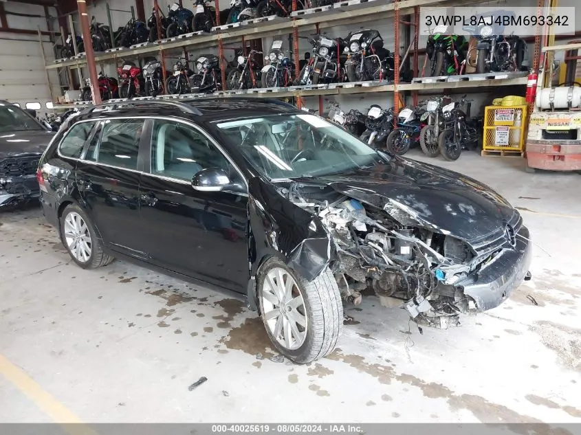 3VWPL8AJ4BM693342 2011 Volkswagen Jetta Sportwagen 2.0L Tdi