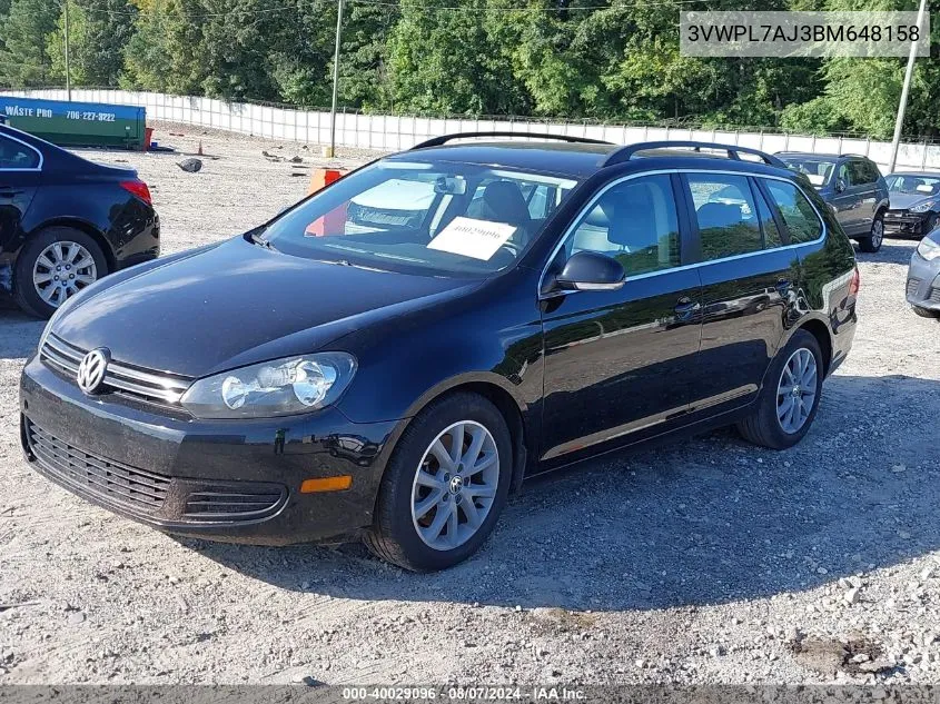 3VWPL7AJ3BM648158 2011 Volkswagen Jetta Sportwagen 2.0L Tdi