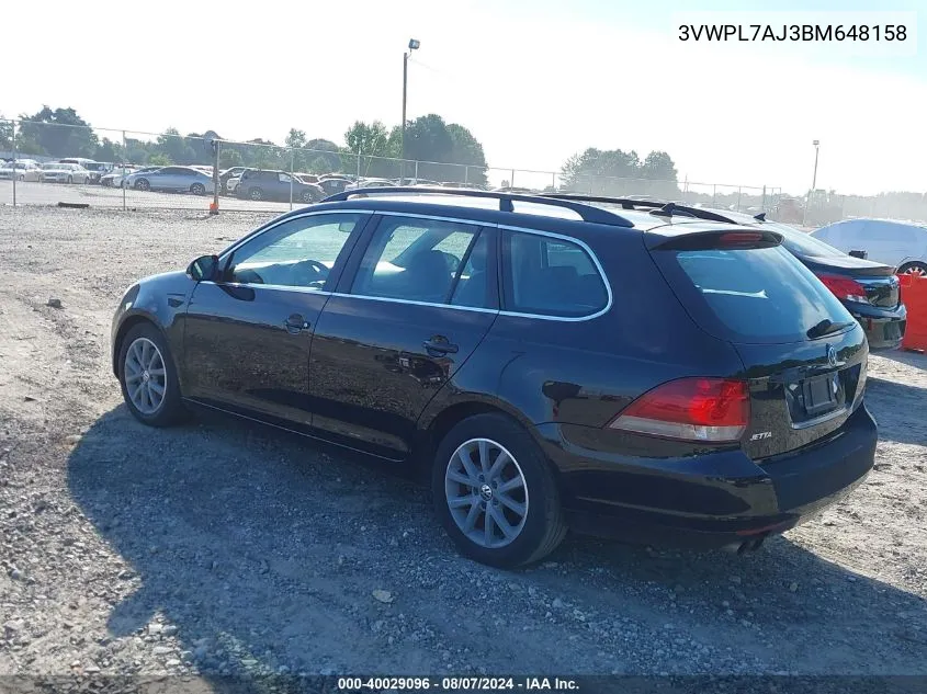 3VWPL7AJ3BM648158 2011 Volkswagen Jetta Sportwagen 2.0L Tdi