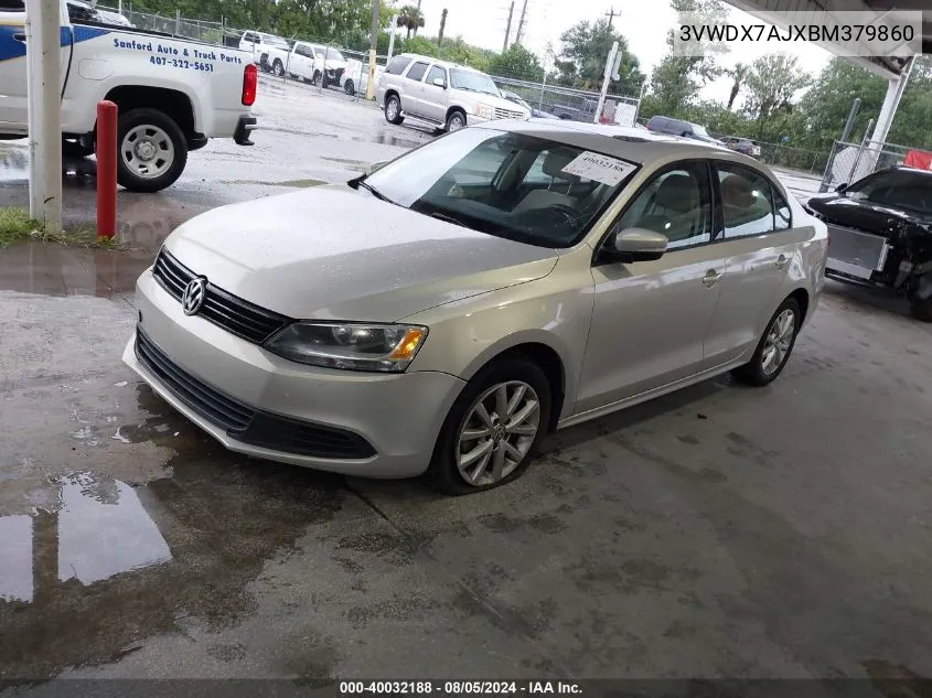 2011 Volkswagen Jetta 2.5L Se VIN: 3VWDX7AJXBM379860 Lot: 40032188