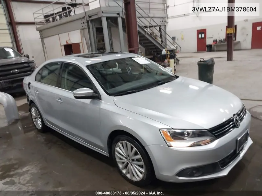 2011 Volkswagen Jetta 2.5L Sel VIN: 3VWLZ7AJ1BM378604 Lot: 40033173