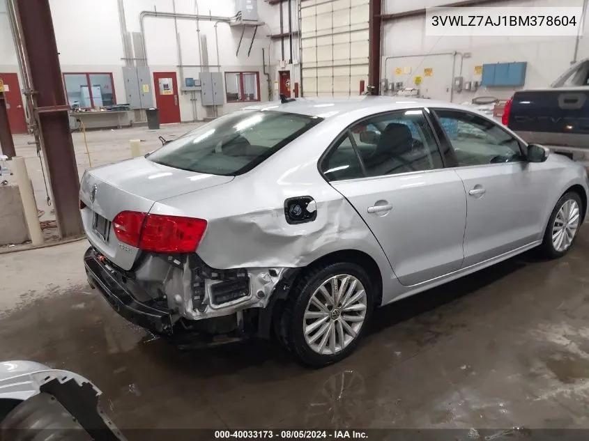 3VWLZ7AJ1BM378604 2011 Volkswagen Jetta 2.5L Sel