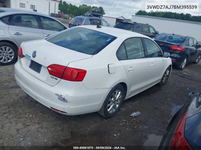 3VWDZ7AJ7BM395539 2011 Volkswagen Jetta 2.5L Se