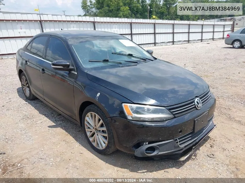 2011 Volkswagen Jetta 2.5L Sel VIN: 3VWLX7AJ8BM384969 Lot: 40070202