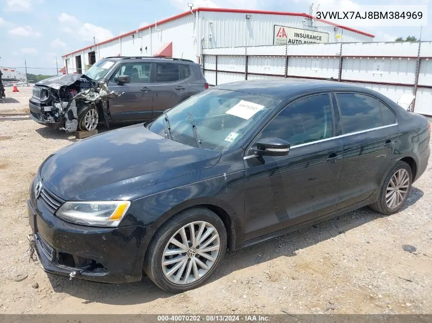 2011 Volkswagen Jetta 2.5L Sel VIN: 3VWLX7AJ8BM384969 Lot: 40070202