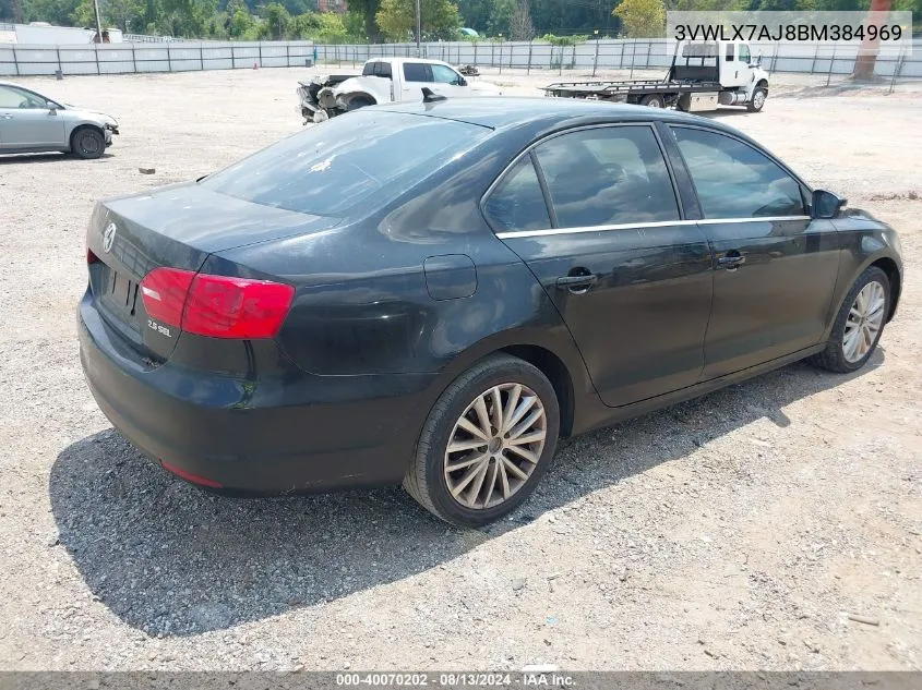 2011 Volkswagen Jetta 2.5L Sel VIN: 3VWLX7AJ8BM384969 Lot: 40070202