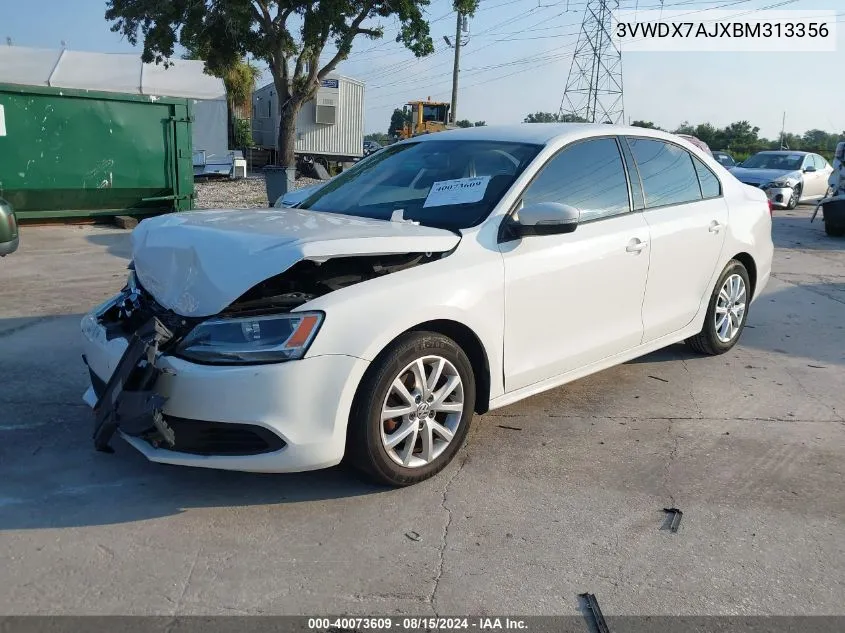 2011 Volkswagen Jetta 2.5L Se VIN: 3VWDX7AJXBM313356 Lot: 40073609