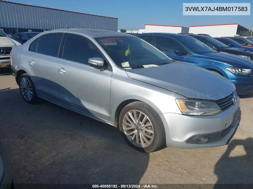 3VWLX7AJ4BM017583 2011 Volkswagen Jetta Sel