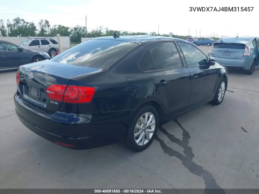 3VWDX7AJ4BM315457 2011 Volkswagen Jetta 2.5L Se