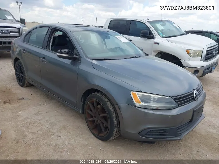 2011 Volkswagen Jetta 2.5L Se VIN: 3VWDZ7AJ8BM323801 Lot: 40181397