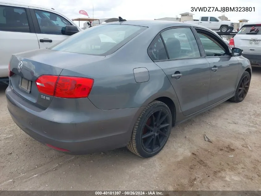 3VWDZ7AJ8BM323801 2011 Volkswagen Jetta 2.5L Se