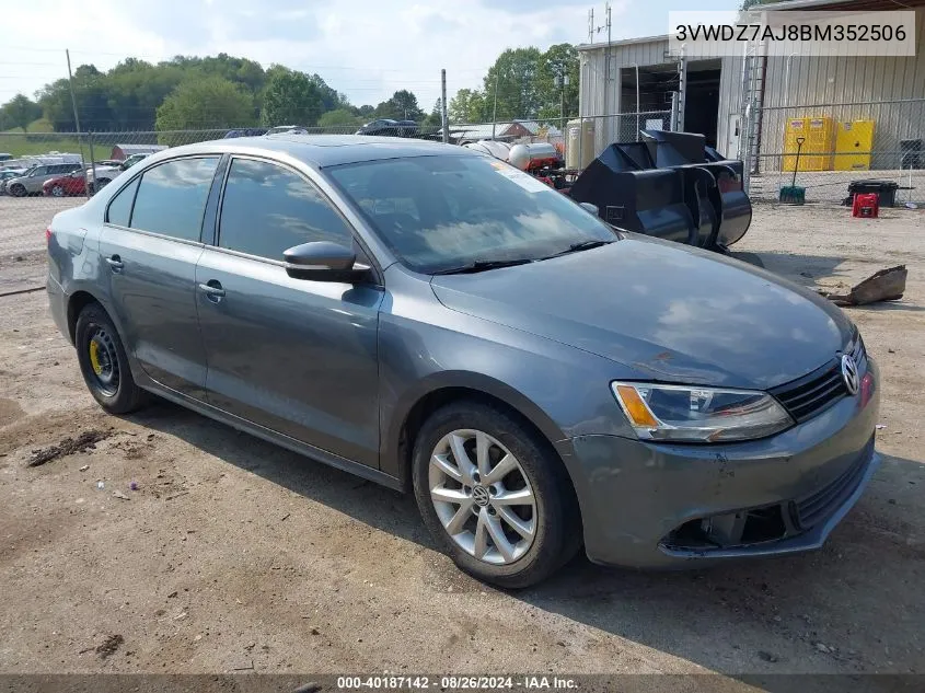 2011 Volkswagen Jetta 2.5L Se VIN: 3VWDZ7AJ8BM352506 Lot: 40187142