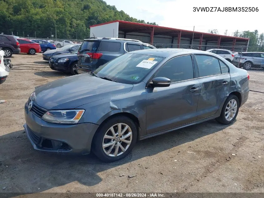 2011 Volkswagen Jetta 2.5L Se VIN: 3VWDZ7AJ8BM352506 Lot: 40187142