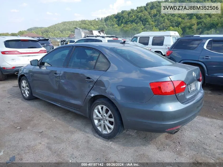 3VWDZ7AJ8BM352506 2011 Volkswagen Jetta 2.5L Se