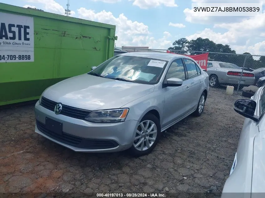 3VWDZ7AJ8BM053839 2011 Volkswagen Jetta 2.5L Se