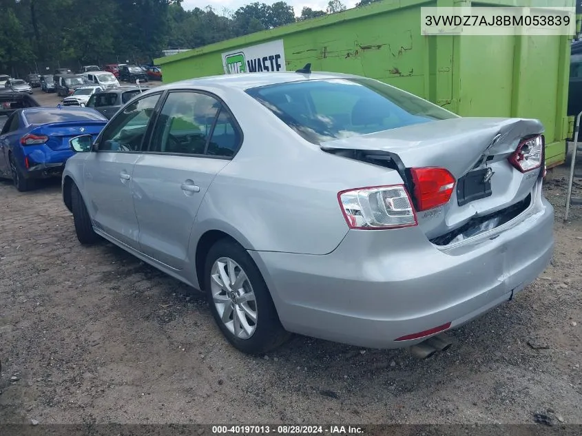 2011 Volkswagen Jetta 2.5L Se VIN: 3VWDZ7AJ8BM053839 Lot: 40197013