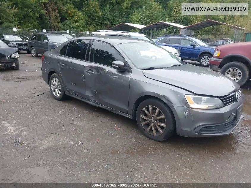 2011 Volkswagen Jetta Se VIN: 3VWDX7AJ4BM339399 Lot: 40197362