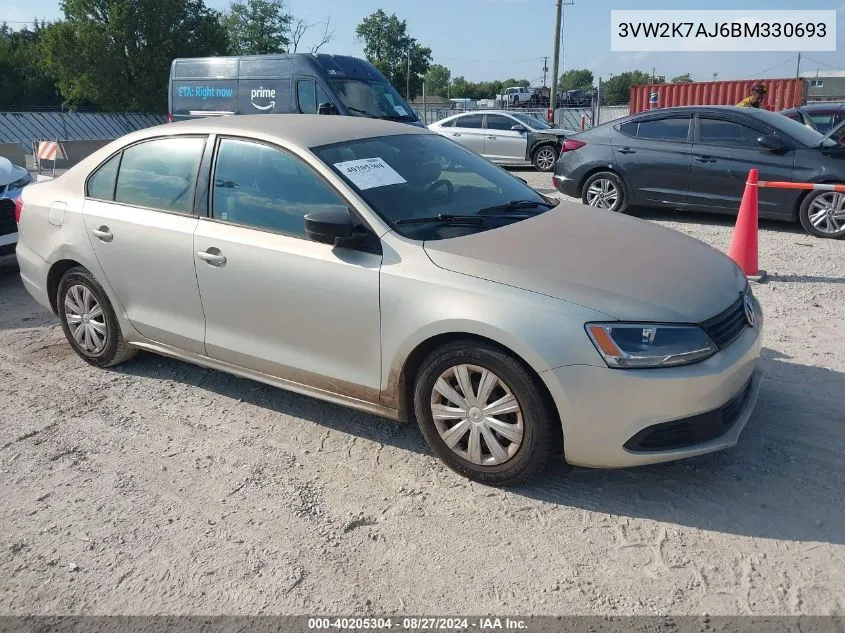 3VW2K7AJ6BM330693 2011 Volkswagen Jetta 2.0L S