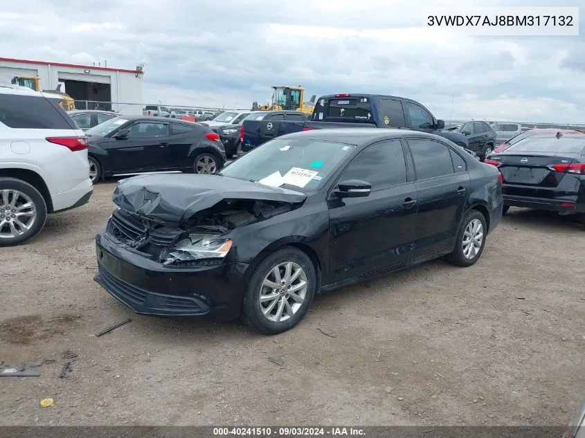 2011 Volkswagen Jetta 2.5L Se VIN: 3VWDX7AJ8BM317132 Lot: 40241510