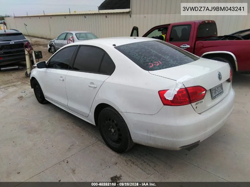 3VWDZ7AJ9BM043241 2011 Volkswagen Jetta 2.5L Se