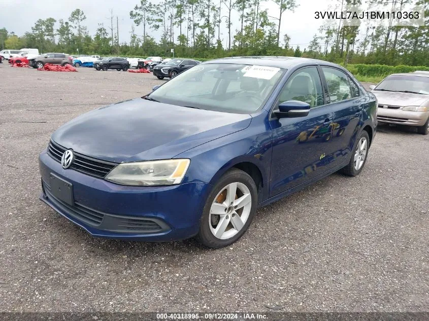 2011 Volkswagen Jetta Tdi VIN: 3VWLL7AJ1BM110363 Lot: 40318995