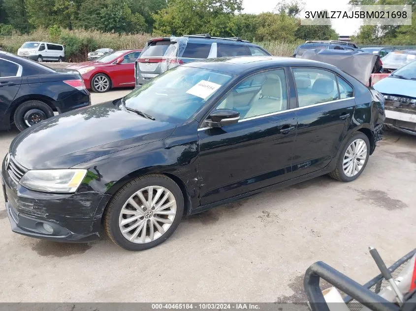 3VWLZ7AJ5BM021698 2011 Volkswagen Jetta 2.5L Sel