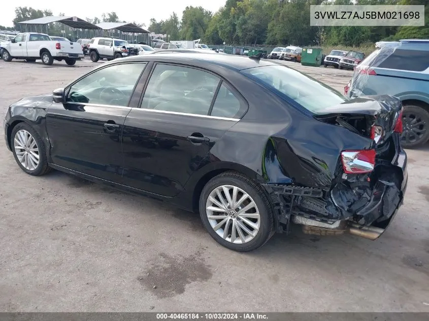 3VWLZ7AJ5BM021698 2011 Volkswagen Jetta 2.5L Sel