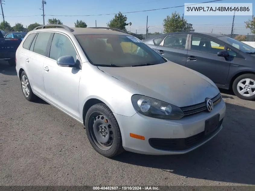 2011 Volkswagen Jetta Sportwagen 2.0L Tdi VIN: 3VWPL7AJ4BM646886 Lot: 40482607