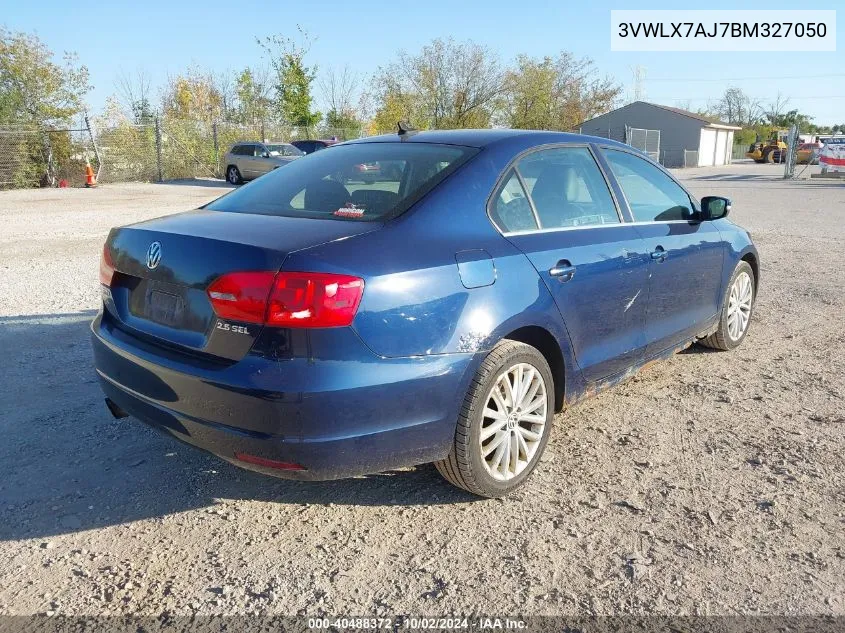 2011 Volkswagen Jetta 2.5L Sel VIN: 3VWLX7AJ7BM327050 Lot: 40488372